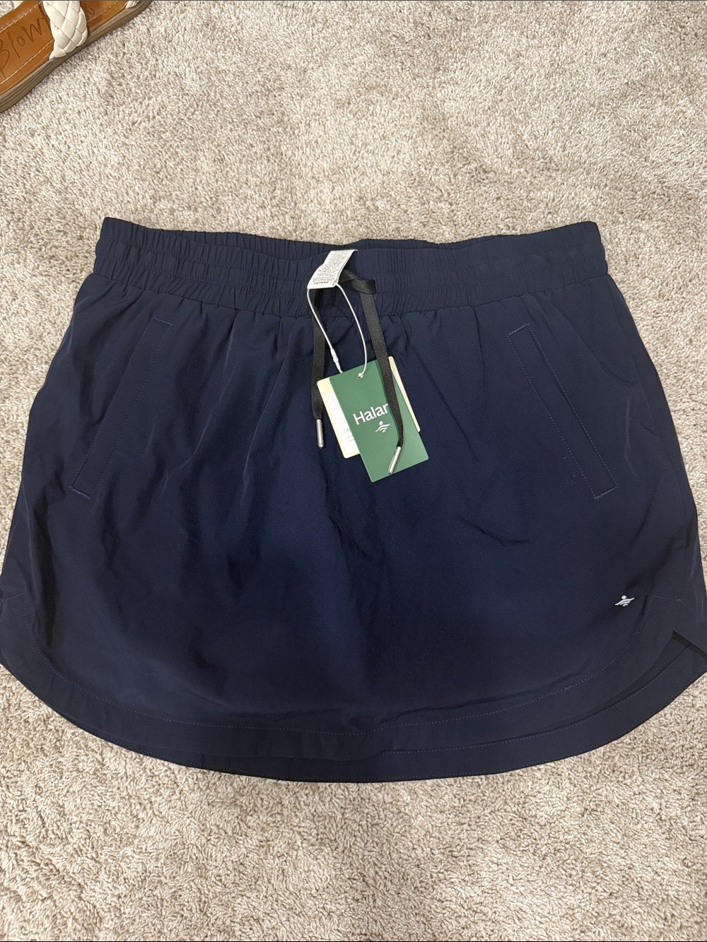 HALARA Navy Blue Athletic Skort with Drawstring